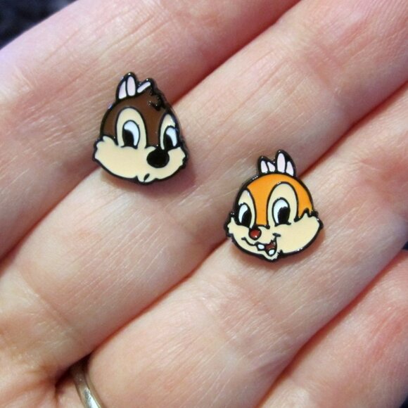 Chip & Dale Earrings Chipmunk~Hypoallergenic - Picture 5 of 5